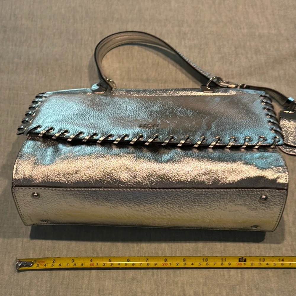 New Guess Metallic Silver Shoulder Bag